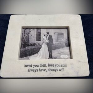Mud Pie 5" X 7" Loved You Then Heavy Marble Frame Wedding Anniversary *No Glass*